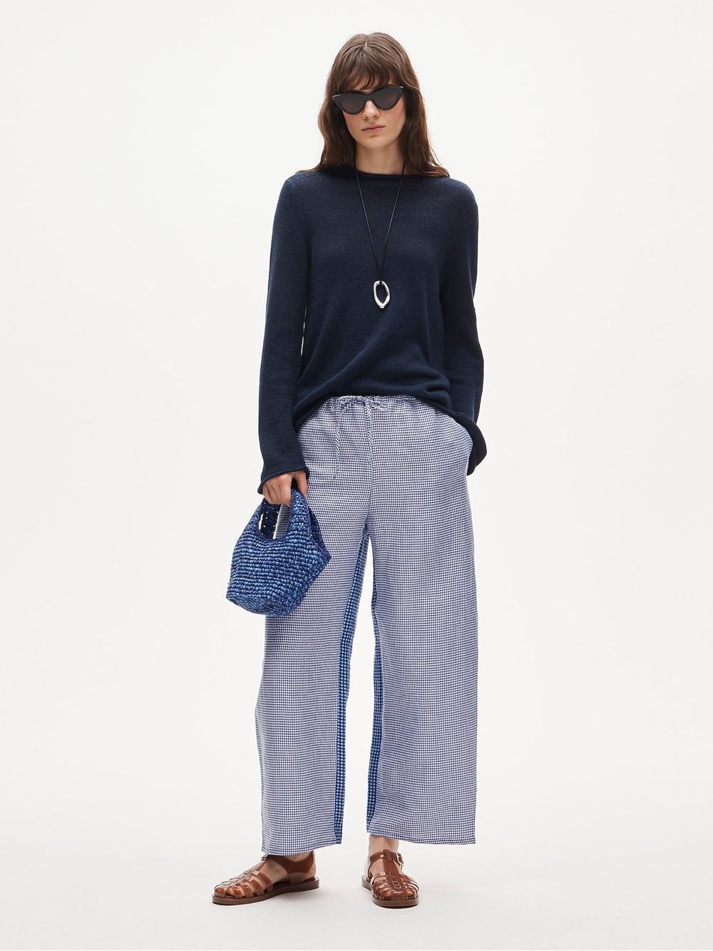 J. Crew | Luna pant in gingham linen blend - Petite Small